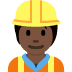 👷🏿 construction worker: dark skin tone display on Twitter